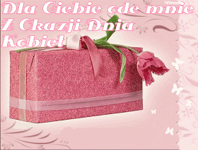 Brokatowy różowy prezent na dzień kobiet